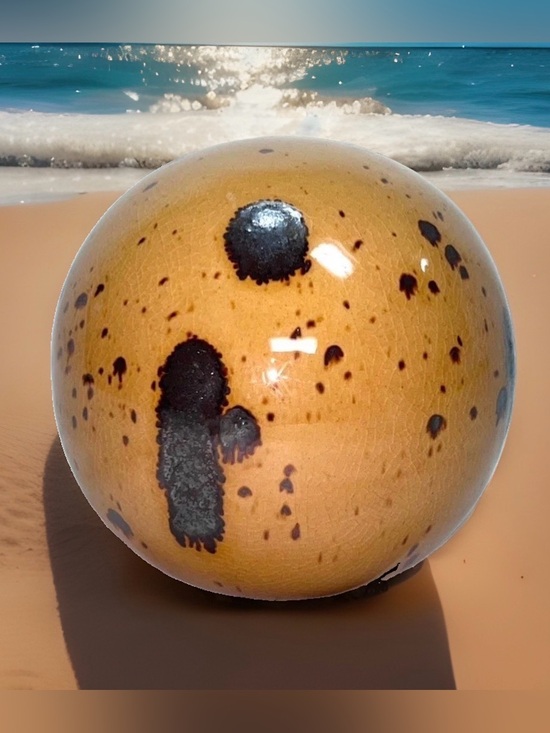 Better Homes And Gardens Other - Better Homes and Gardens Ceramic Decorative Sphere Tan Brown Speckled Orb 4in